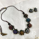 Floral terracotta necklace set