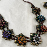 Floral terracotta necklace set