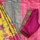 Maya Floral Zari Checks Tussar Saree