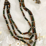 Layered terracotta necklace set