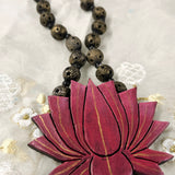 Beaded lotus terracotta necklace set