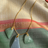 Light green brass necklace