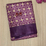 Maya Floral Zari Checks Tussar Saree