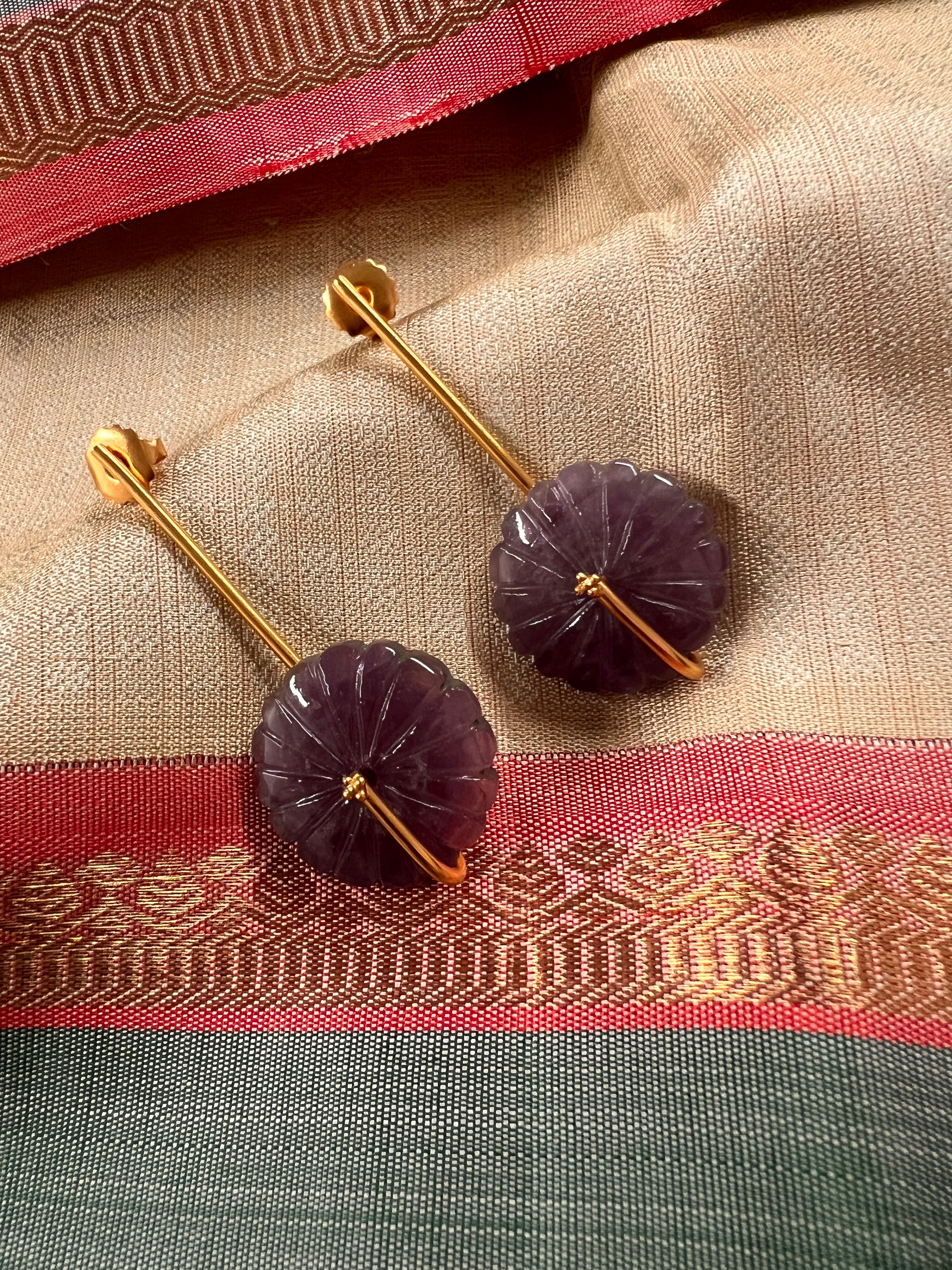 Brass hanging earring