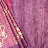 Maya Floral Zari Checks Tussar Saree
