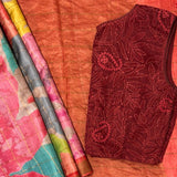 Maya Colorlush Zari Checks Tussar Saree