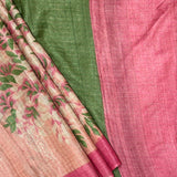 Maya Floral Zari Checks Tussar Saree