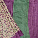 Maya Floral Zari Checks Tussar Saree
