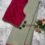 Charita chettinad checked Kanchipuram silk saree