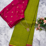 Charita micro checks kanchi silk saree