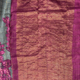 Maya Grey Zari Checks Tussar Saree