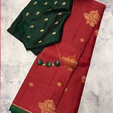 Madhura stripe and paisley kanchi organza saree