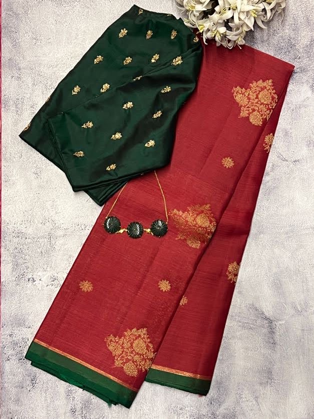 Madhura stripe and paisley kanchi organza saree