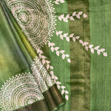Maya Mandala Printed Tussar Saree