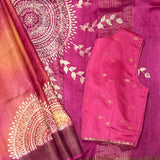 Maya Mandala Printed Tussar Saree