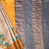 Maya Sunstripe Printed Tussar Saree