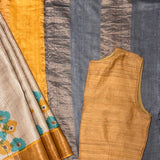 Maya Sunstripe Printed Tussar Saree