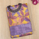 Maya Floral Zari Checks Tussar Saree