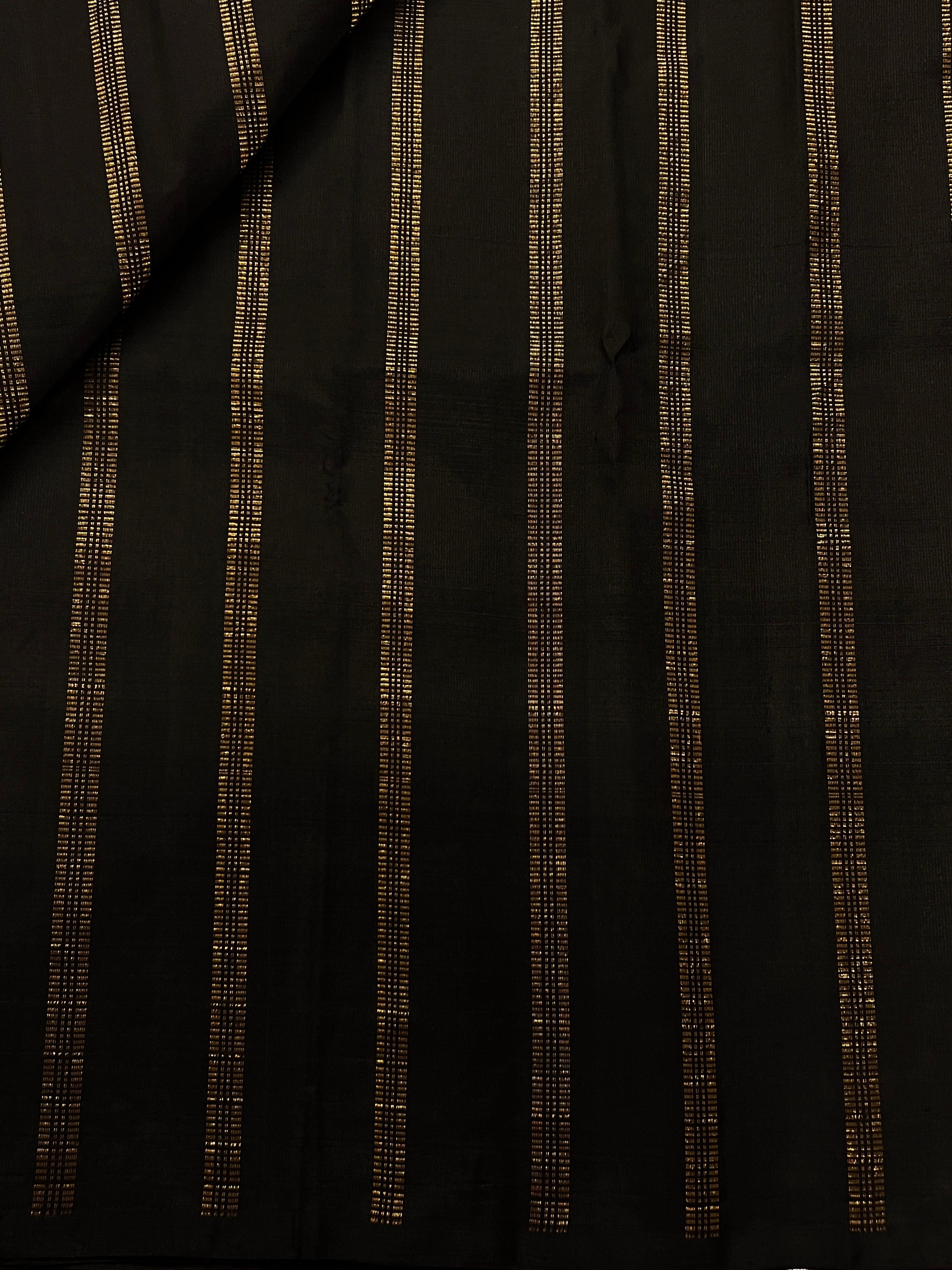 Vertical lines kanchipuram silk yardage