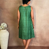 Green Embroidered Silk Dress
