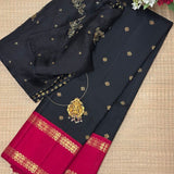 Mohana Twin Border Kanchi Silk Saree - Black