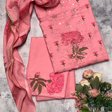 Pink floral print cotton set