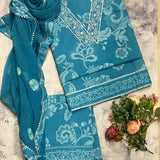 Blue chintz cotton set