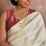 Violet Zari Striped Silk Sleeveless Blouse