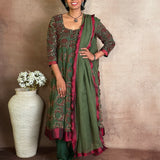 Olive Kota Kalidar Set