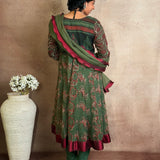 Olive Kota Kalidar Set