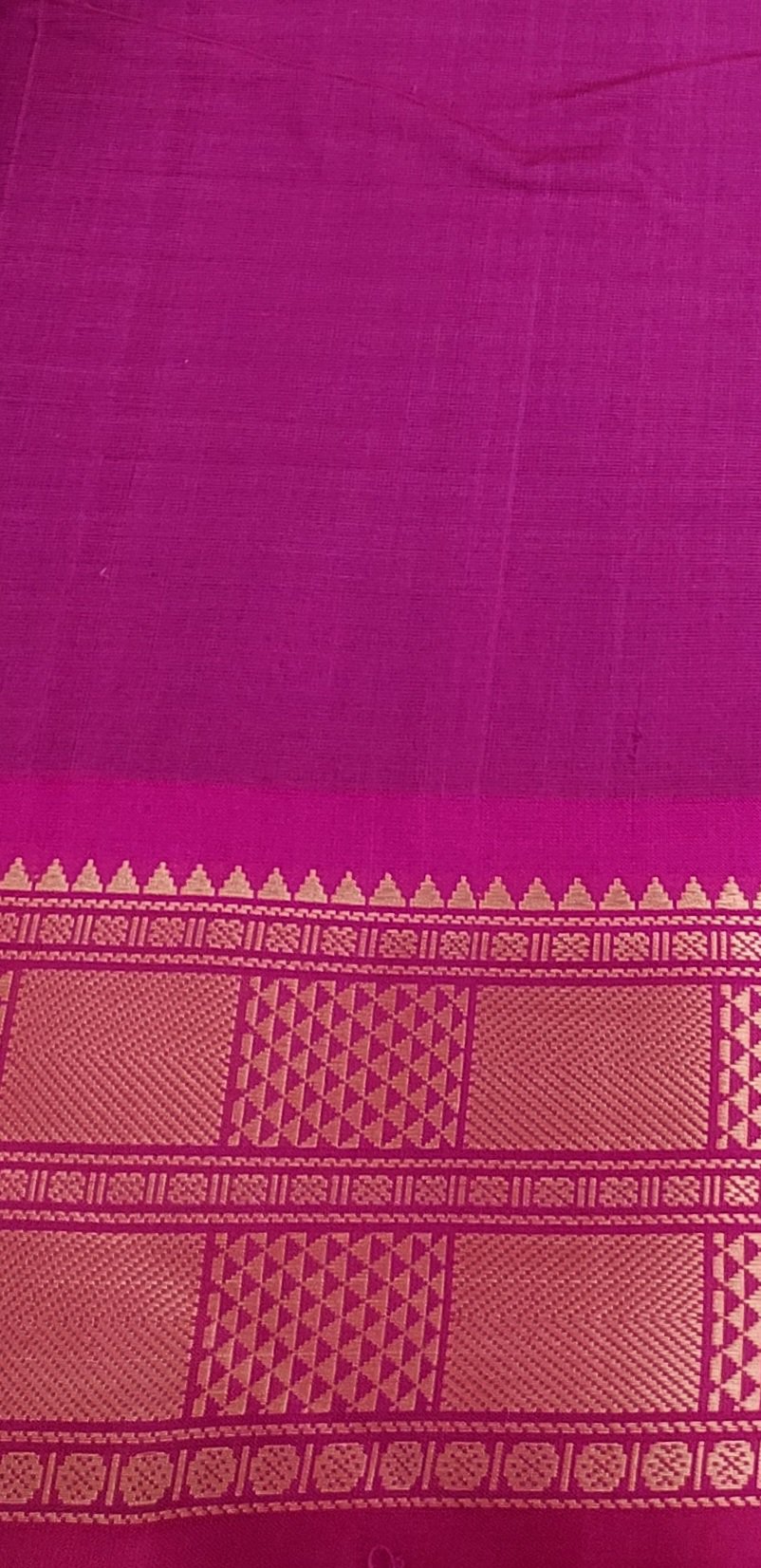 Iniya - Royal blue and rani pink with Kanchi silk border (1)