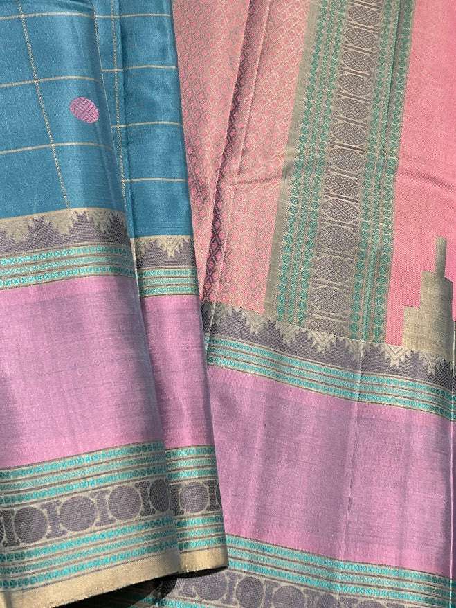 Kimaya blue silk saree 1