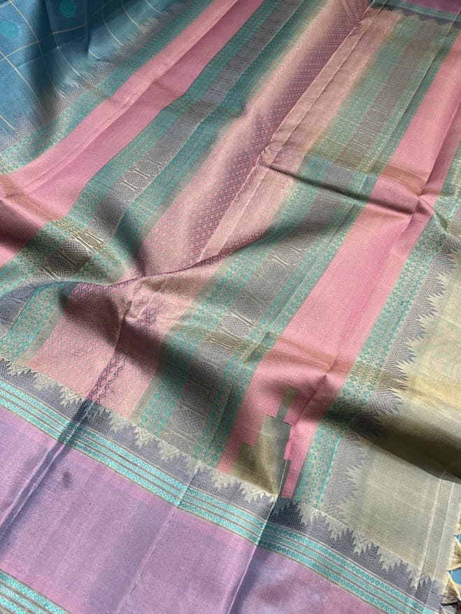 Kimaya blue silk saree 2