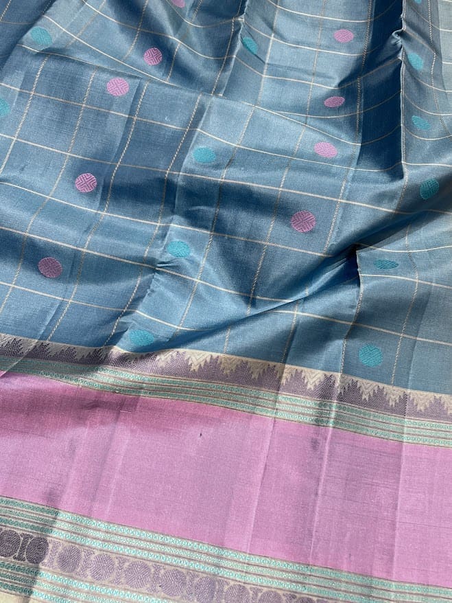 Kimaya blue silk saree 3