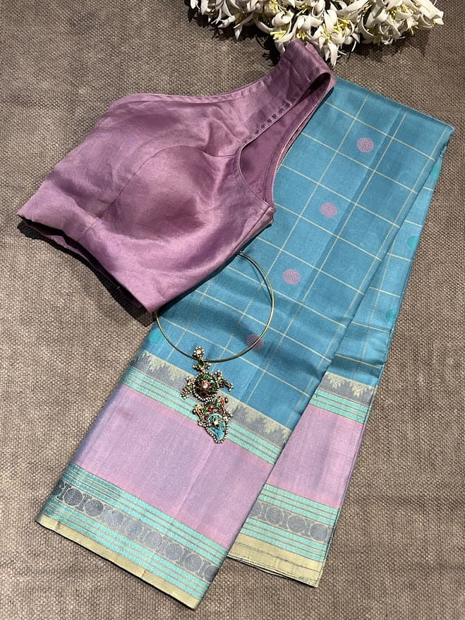 Kimaya blue silk saree