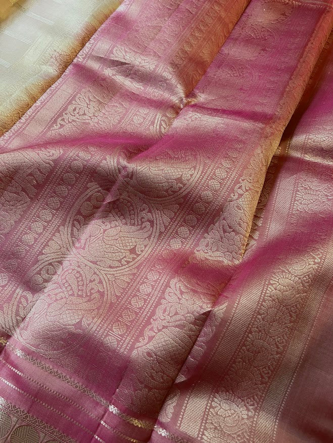 Kimaya cream zari silk saree 2