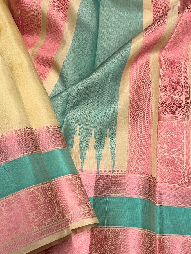 Kimaya off white silk saree 1