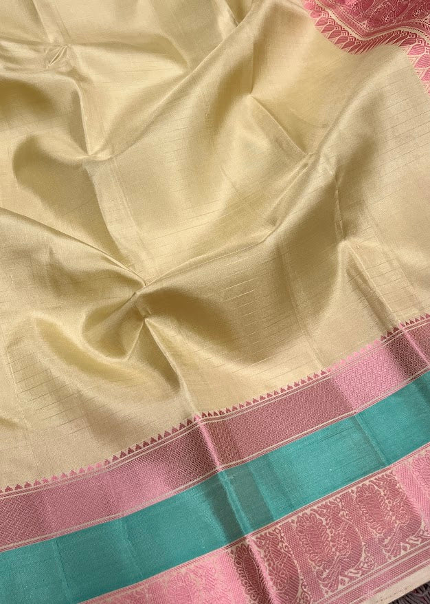 Kimaya off white silk saree 2