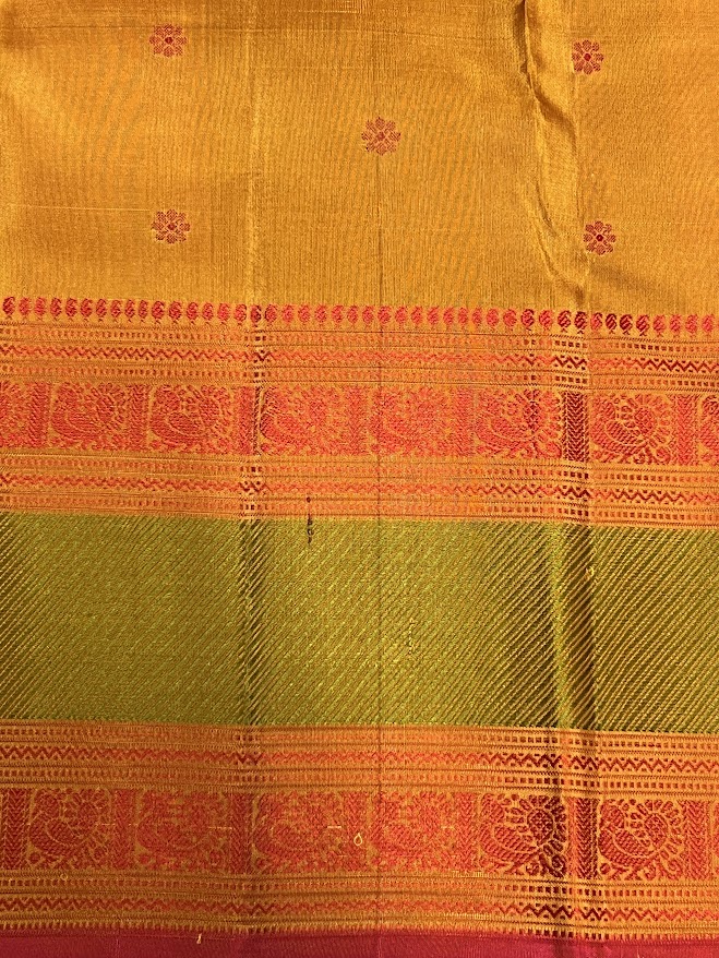 Kimaya orange silk saree 3