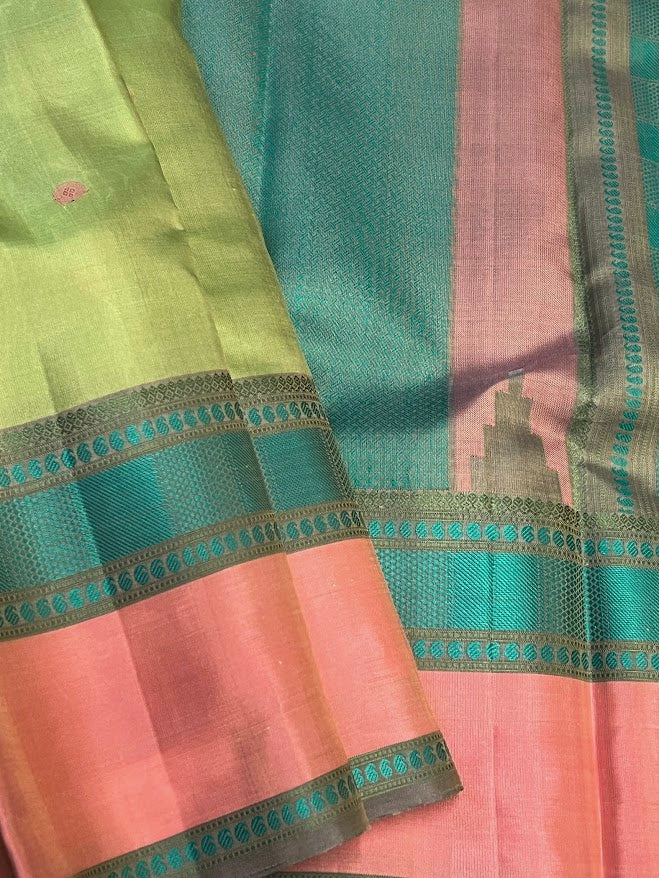 Kimaya pastel green silk saree 1