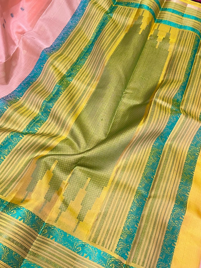 Kimaya peach silk saree 2