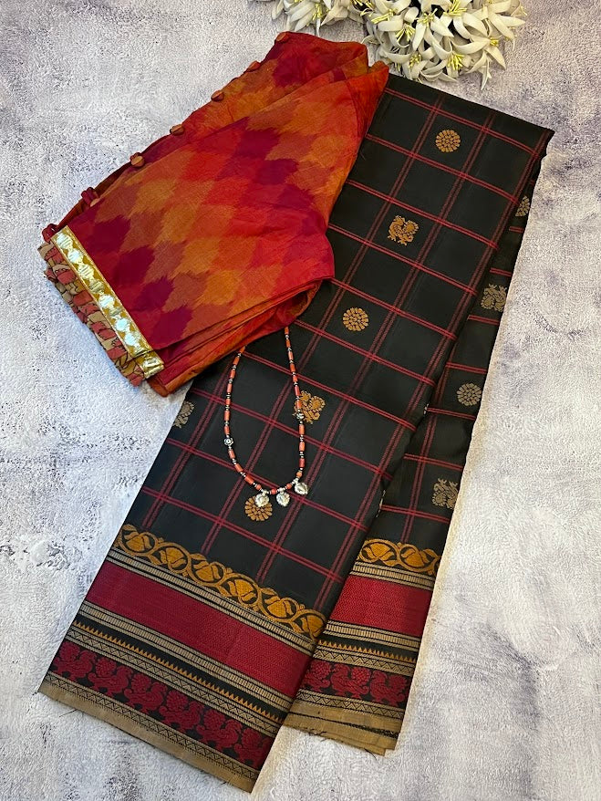 Kimaya checked silk saree