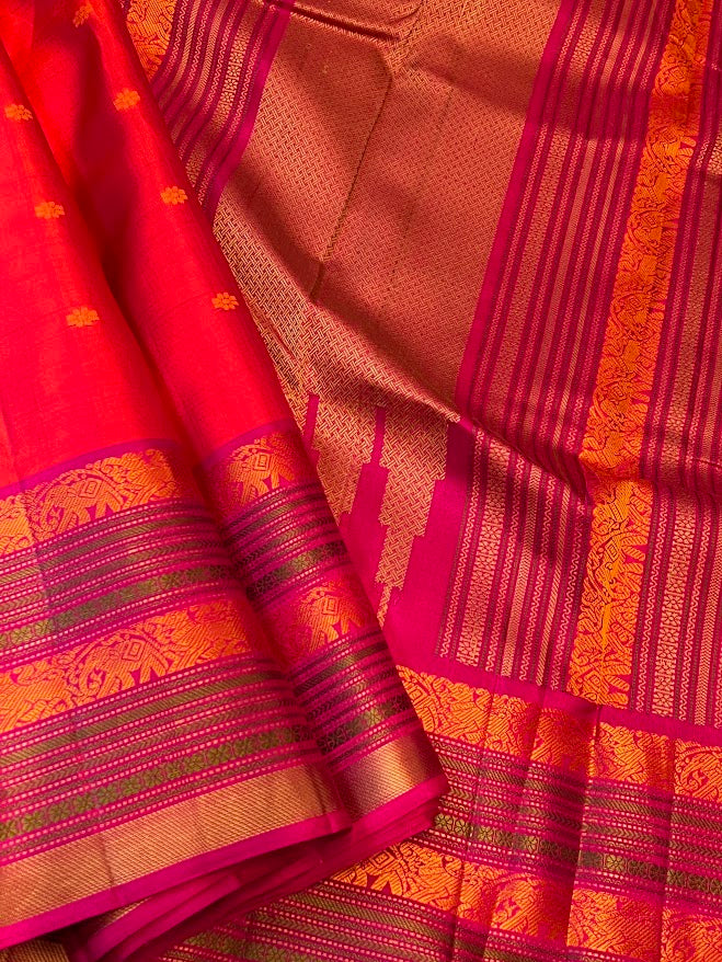 Kimaya elephant border silk saree