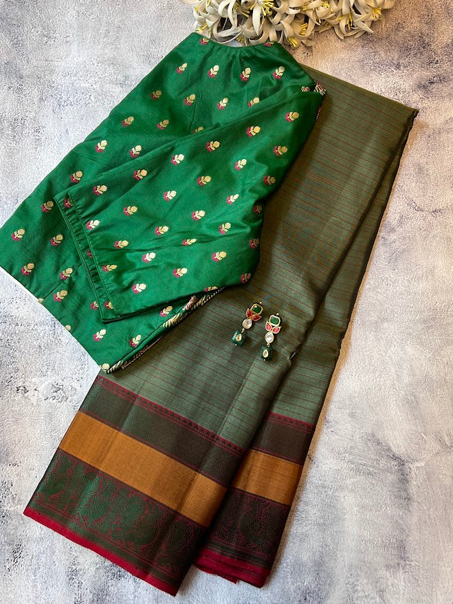 Kimaya lines silk saree green