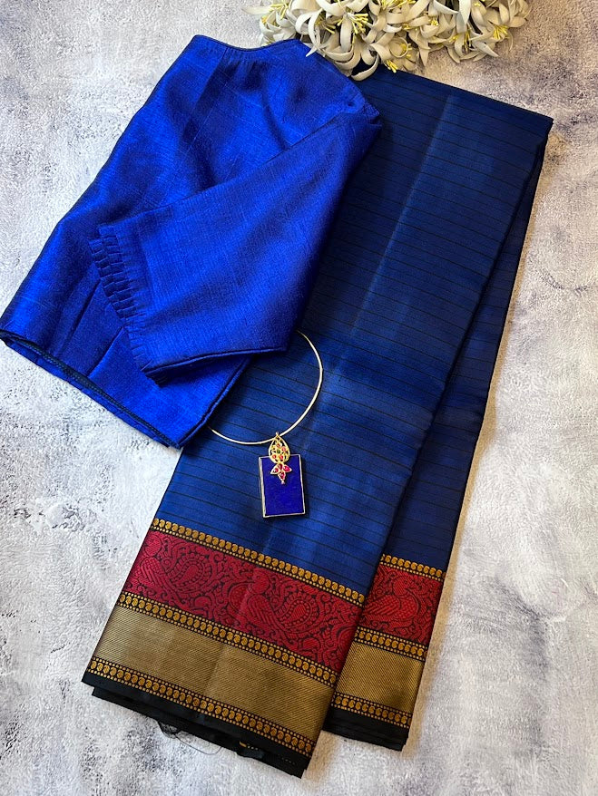 Kimaya peacock border silk saree