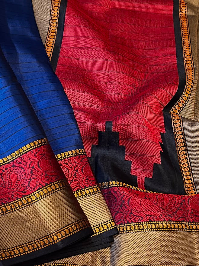 Kimaya peacock border silk saree