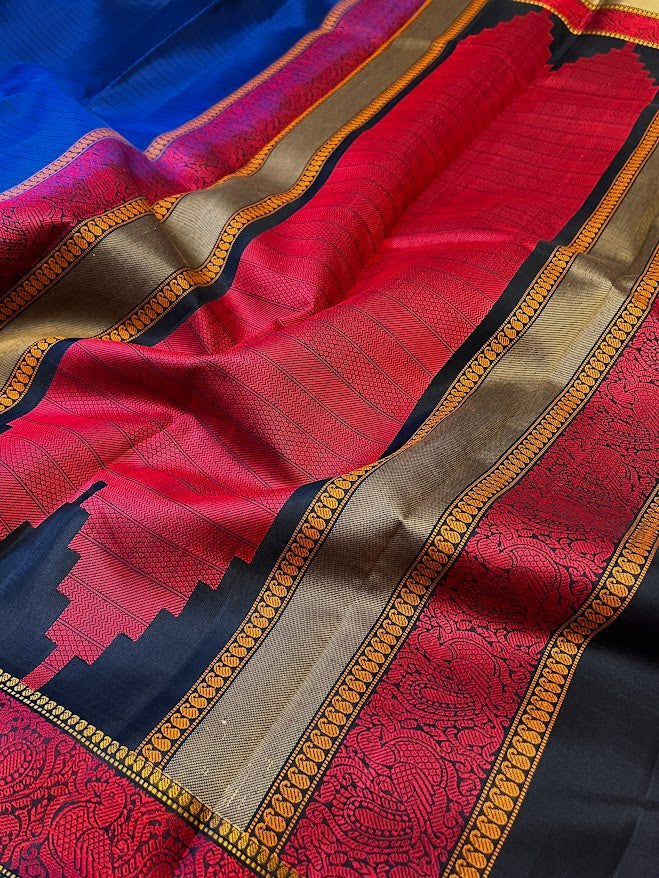 Kimaya peacock border silk saree