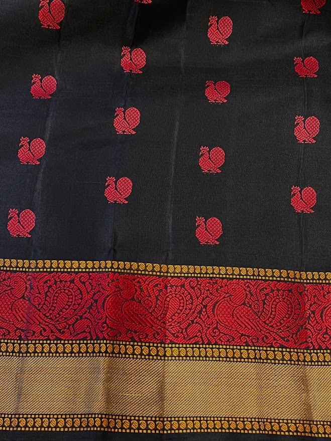 Kimaya peacock border silk saree