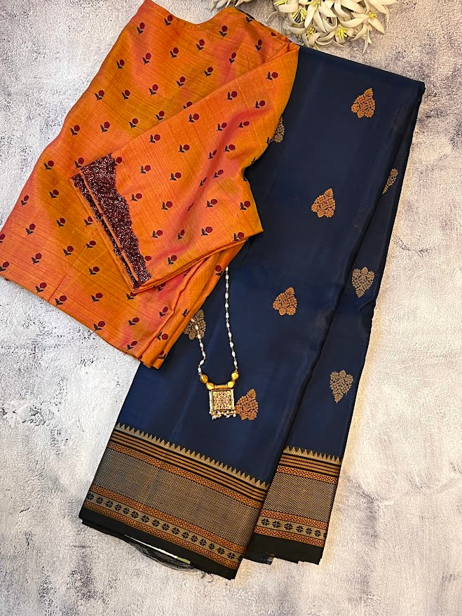 Kimaya thread border silk saree