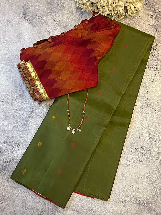 Kimaya tricolour silk saree